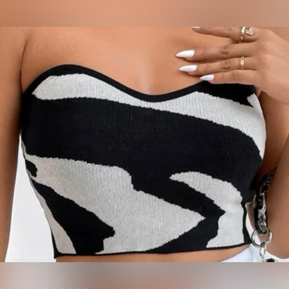 Zebra print Strapless Top
